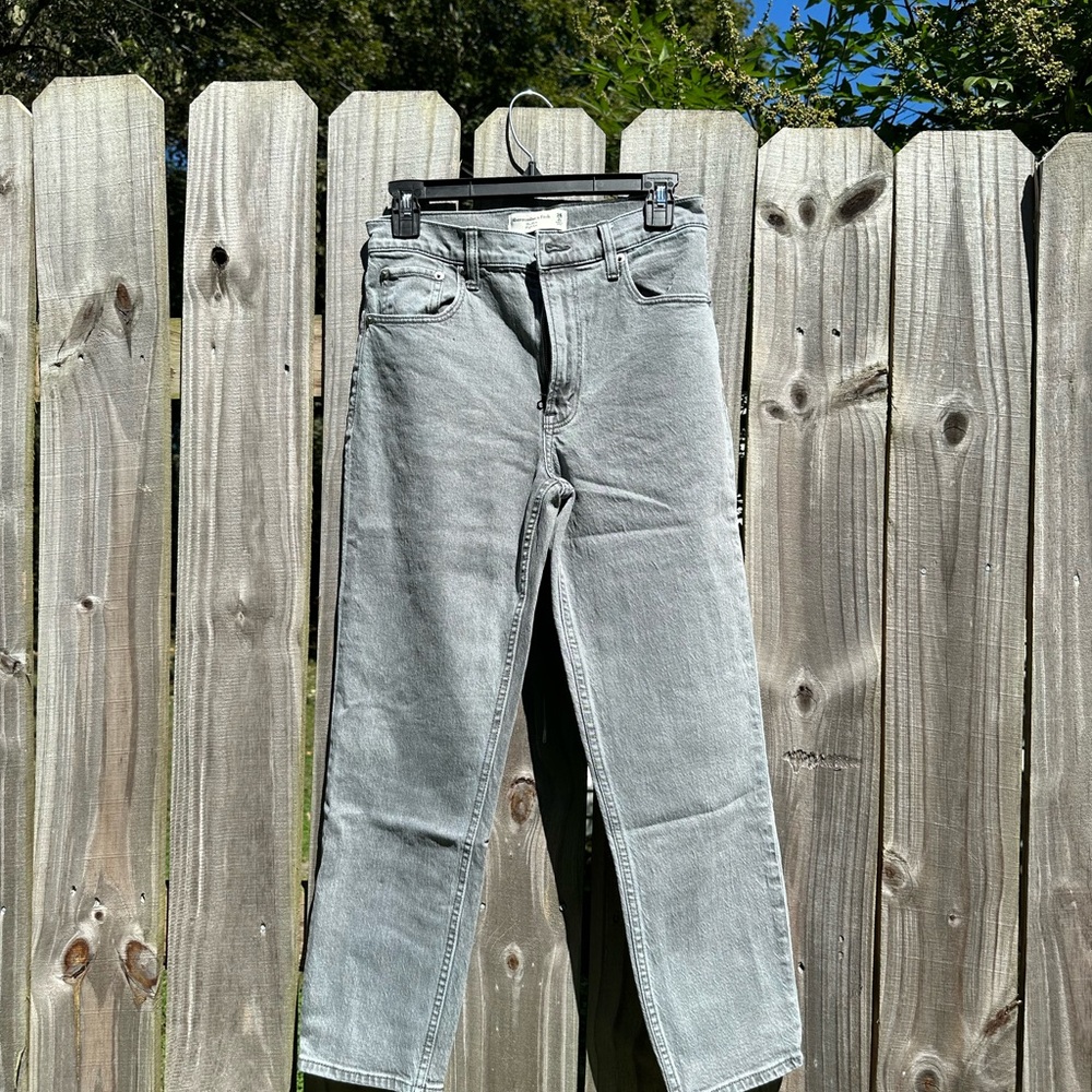Abercrombie & Fitch Gray Straight-Leg Jeans